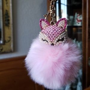 New Arrival 🔥 Fox Pom Pom Key Chain Bag Charm